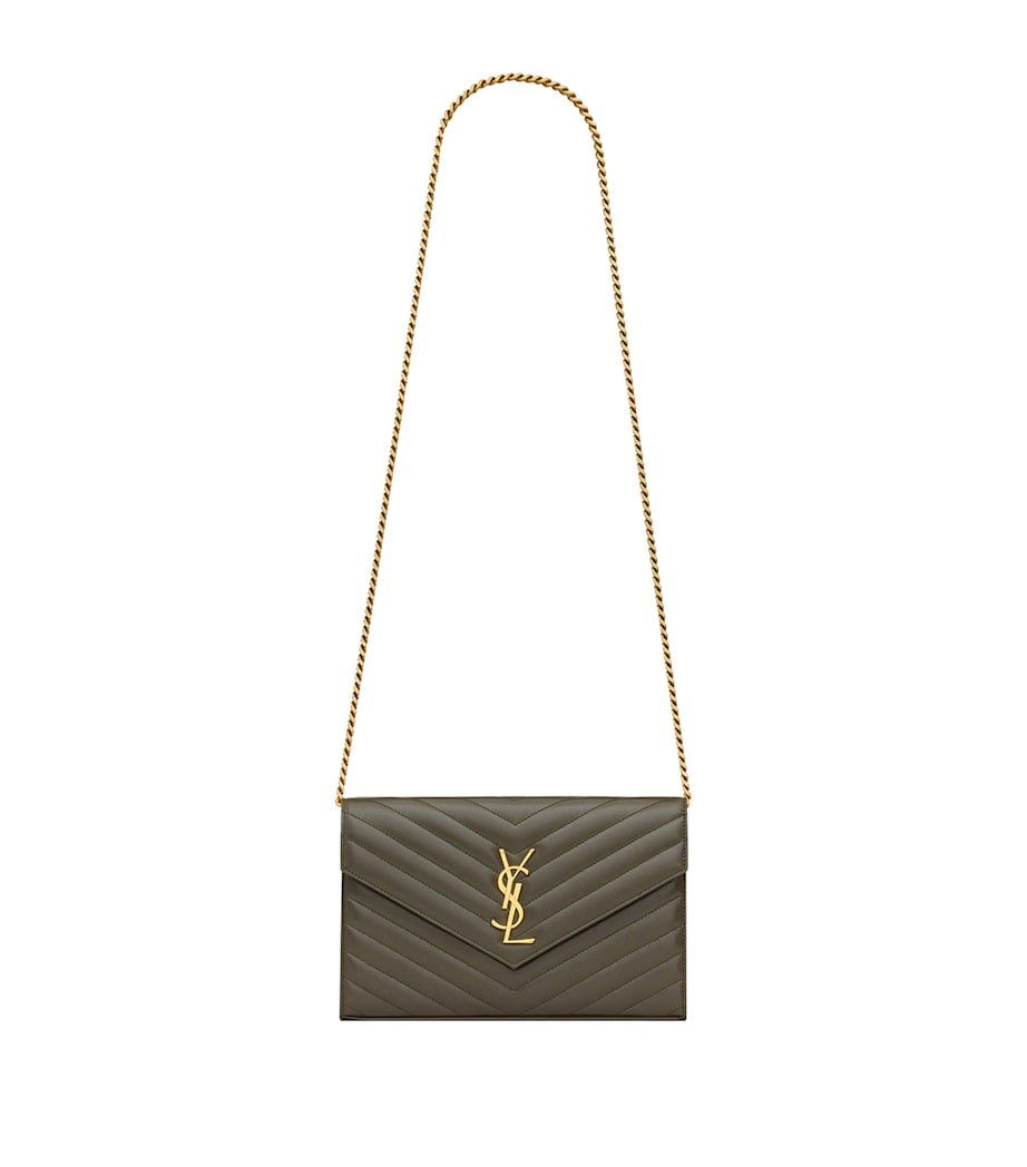 Green Monogram Matelassé Envelope Wallet Bag