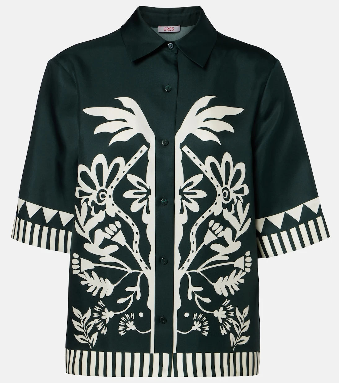Eres - Émeraude printed silk twill shirt