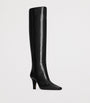Saint Laurent Black Patent Leather Jill Knee-High Boots 75