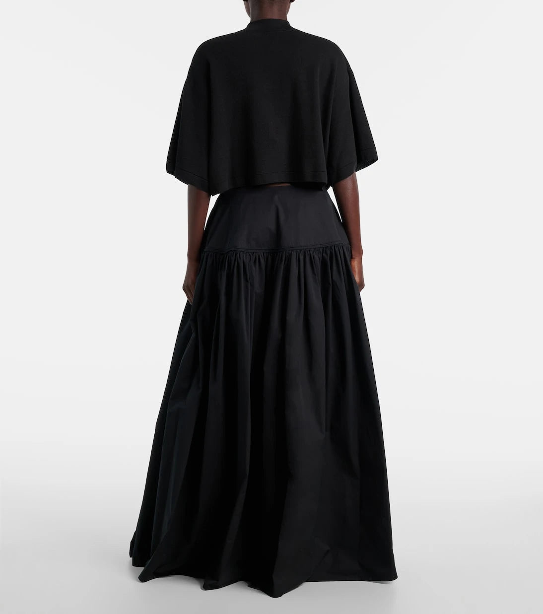 Alaïa - Gathered cotton poplin maxi skirt