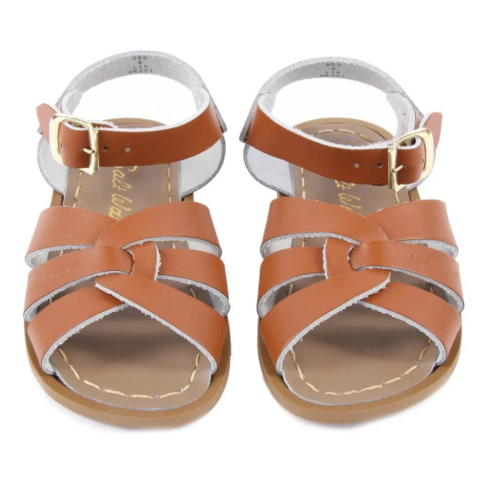 Salt-Water - Original Leather Cross Strapped Waterproof Sandals | Camel