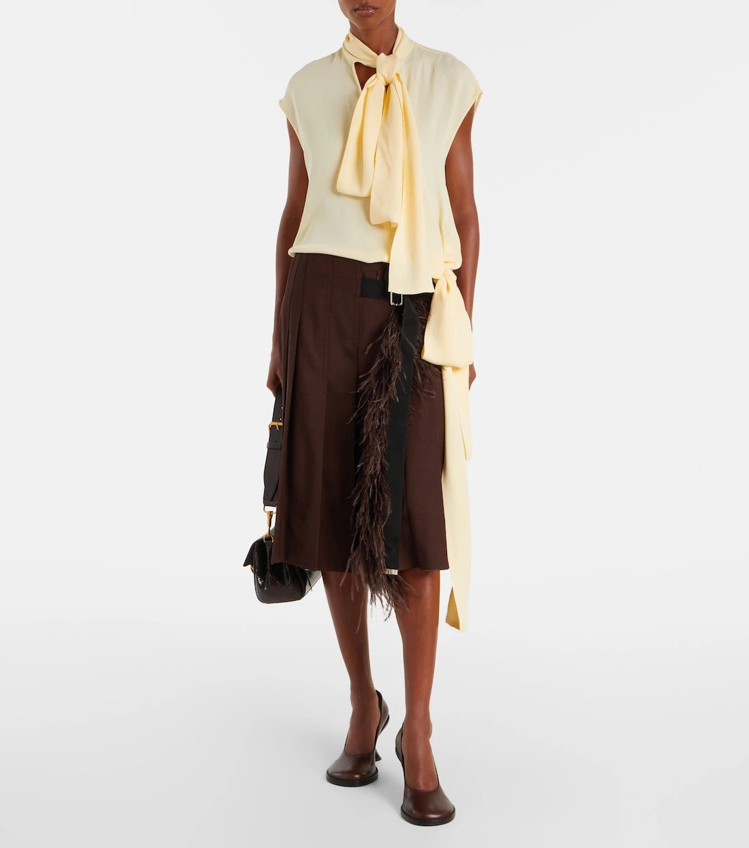 Plan C - Asymmetric tie-neck blouse