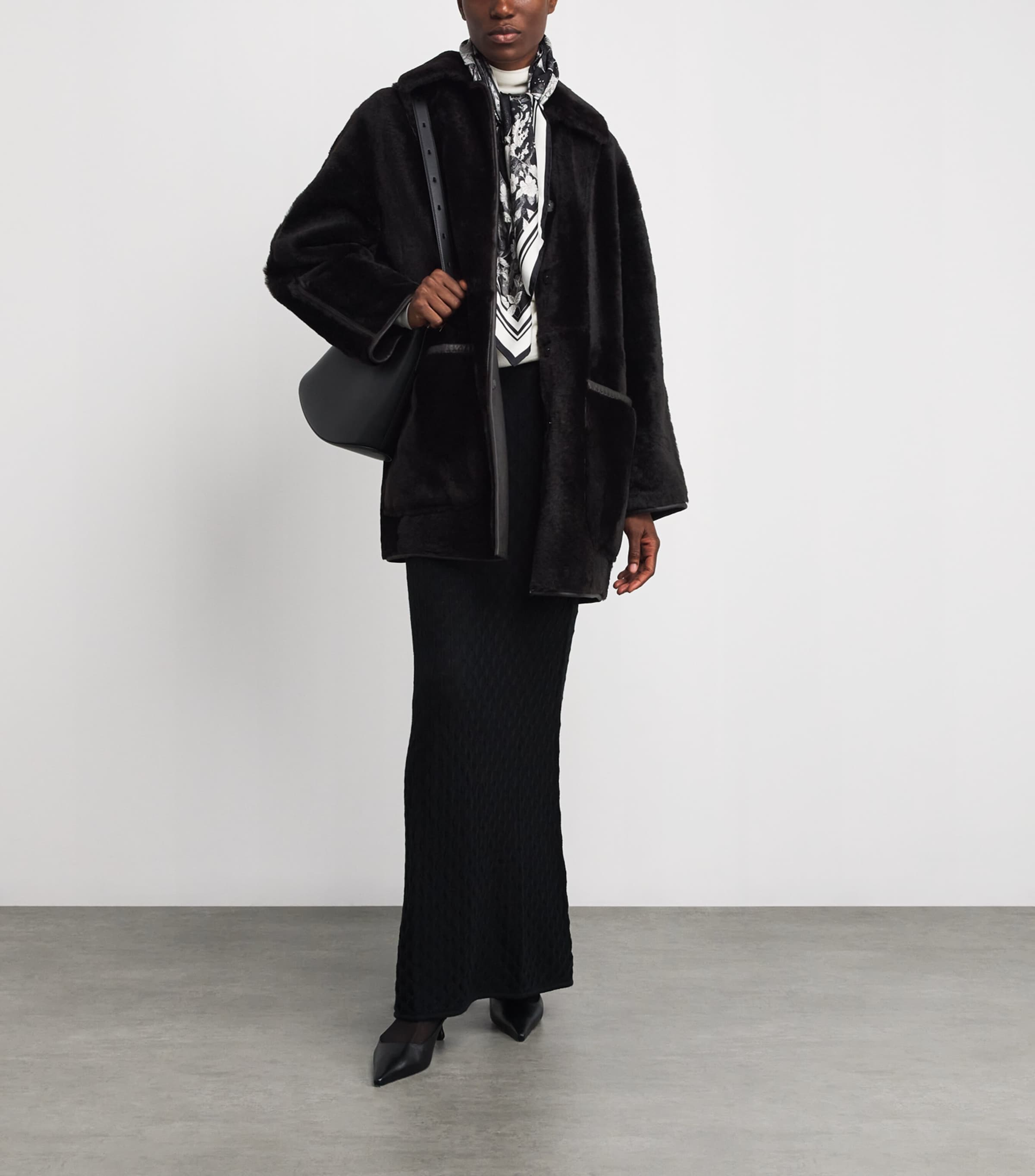 Max Mara Brown Ram Shearling Reversible Coat