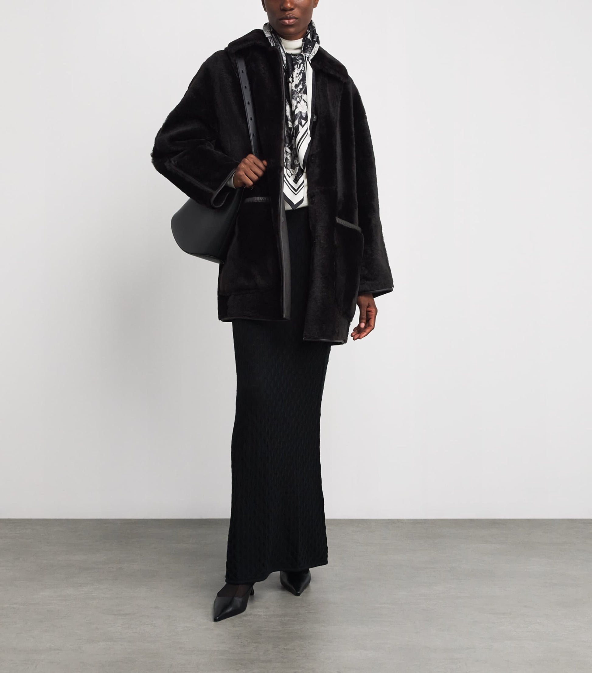 Max Mara Brown Ram Shearling Reversible Coat