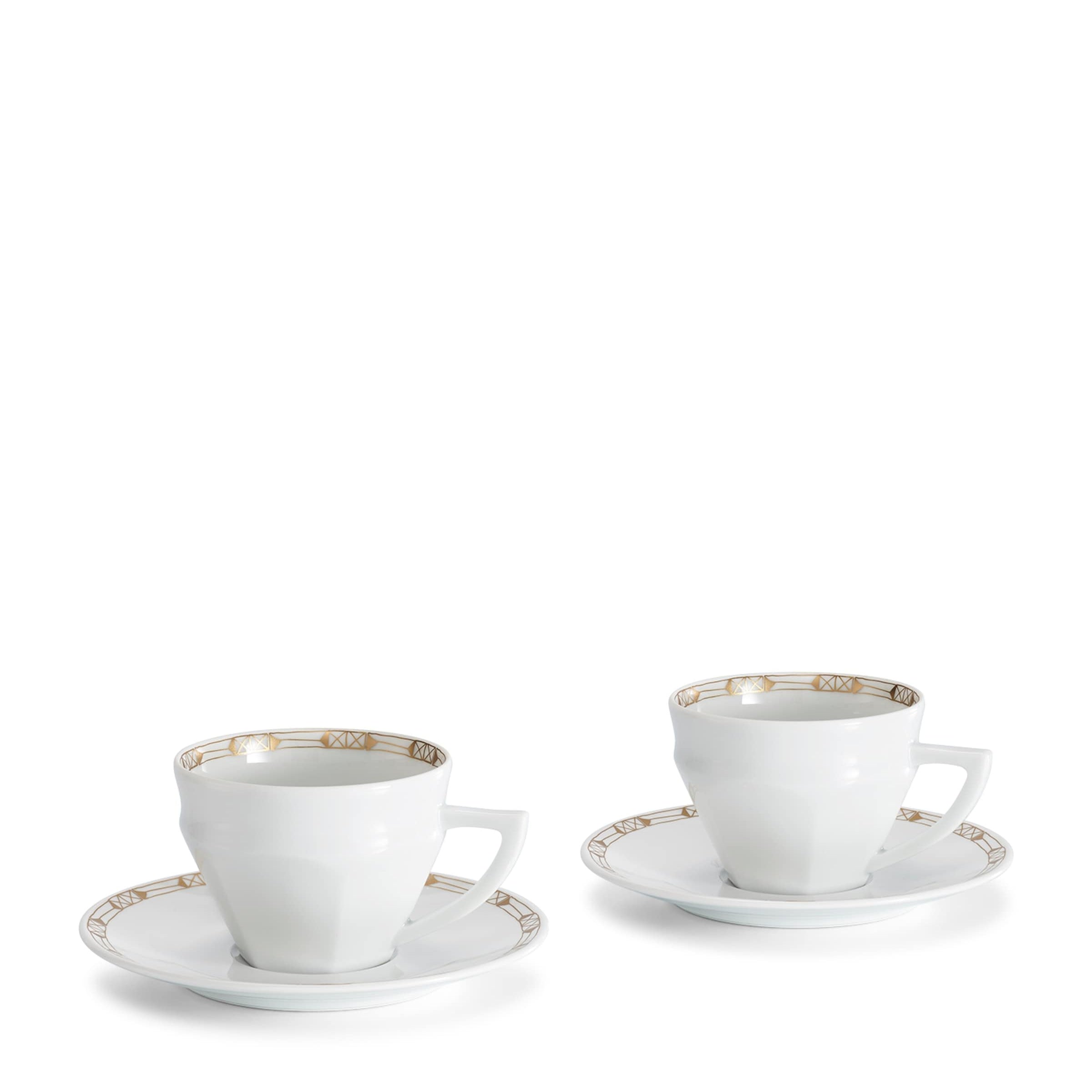 Set of 2 Porcelain Talleyrand Tea Cups and Saucers (220ml)