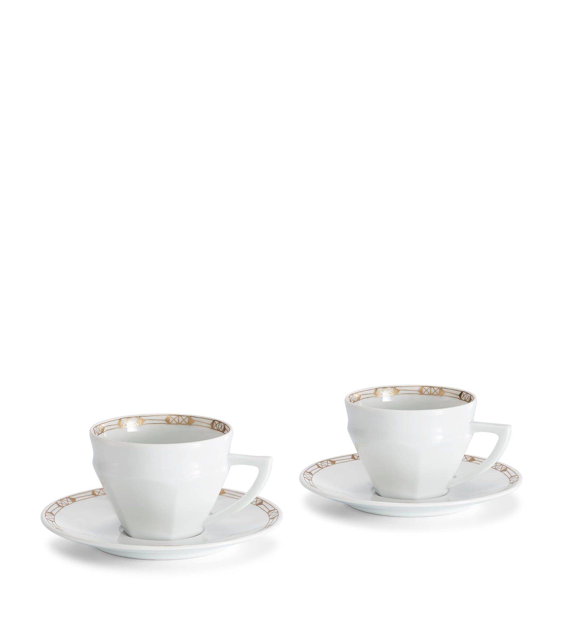 Set of 2 Porcelain Talleyrand Tea Cups and Saucers (220ml)