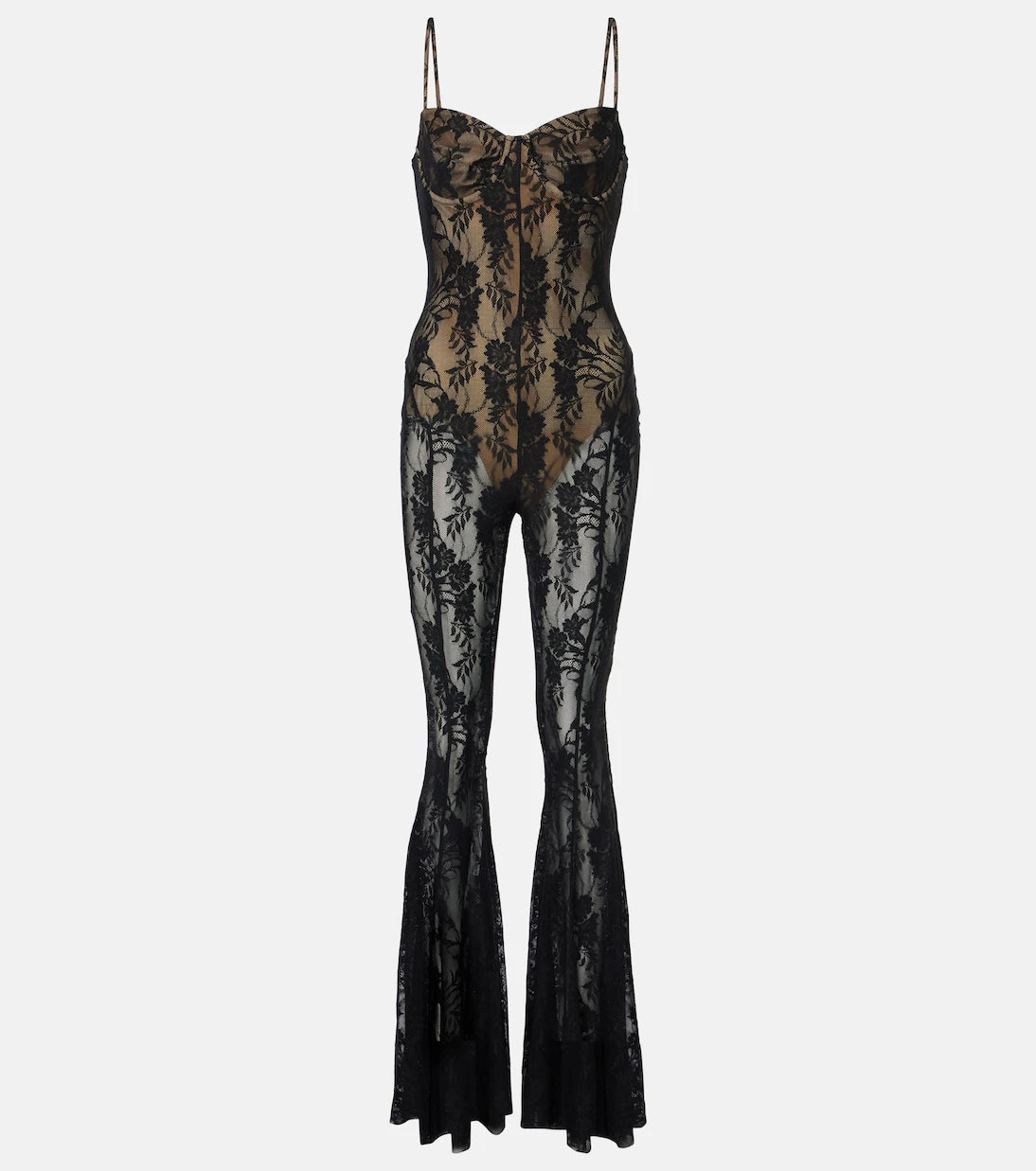 Norma Kamali - Lace flared jumpsuit