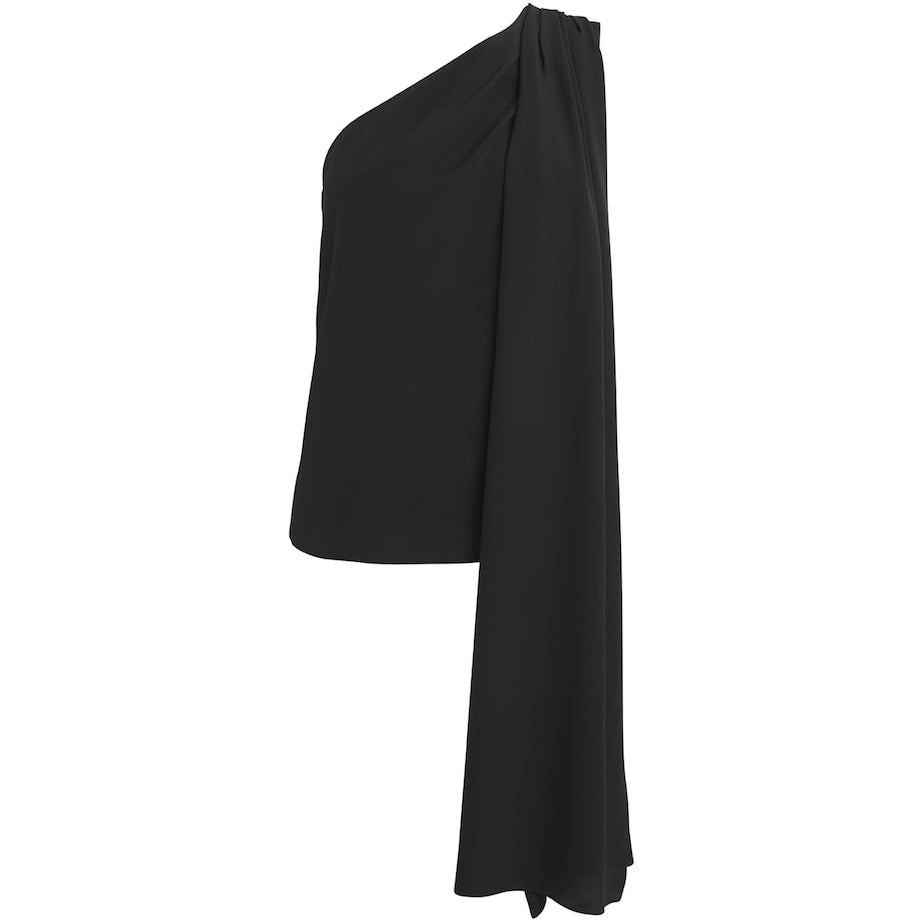 Emilia Wickstead Black Silk Draped Rosie Blouse