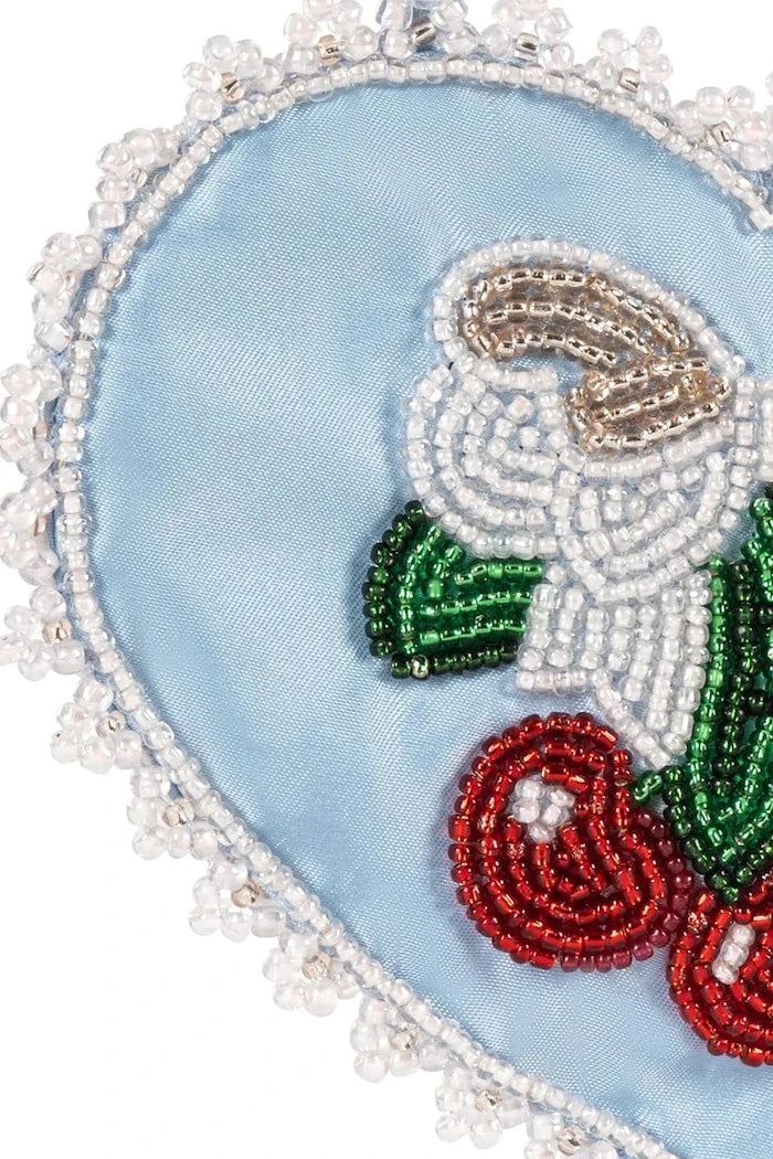 Konges Sløjd чанта crossbody за деца BEADED HEART MINI PURSE