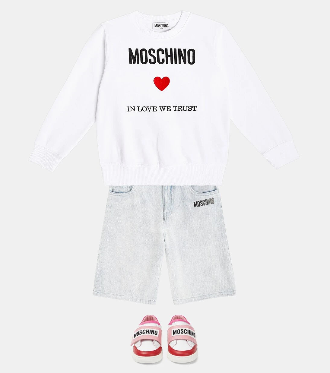 Moschino Kids - سويت شيرت قطني مطبوع للأطفال
