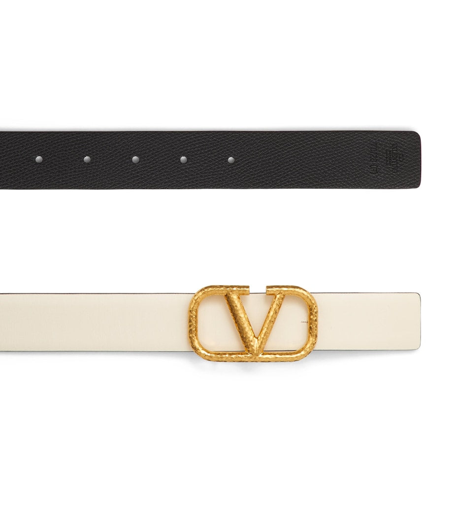 Valentino Garavani White Reversible VLOGO Signature Belt