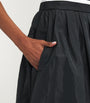 Black Pleated Midi Skirt