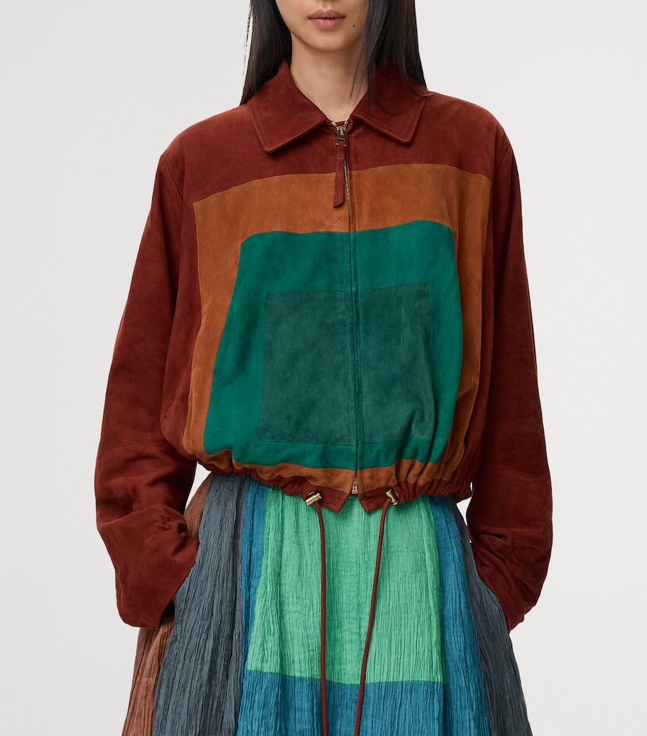 LOEWE Brown Suede Balloon Shirt Jacket