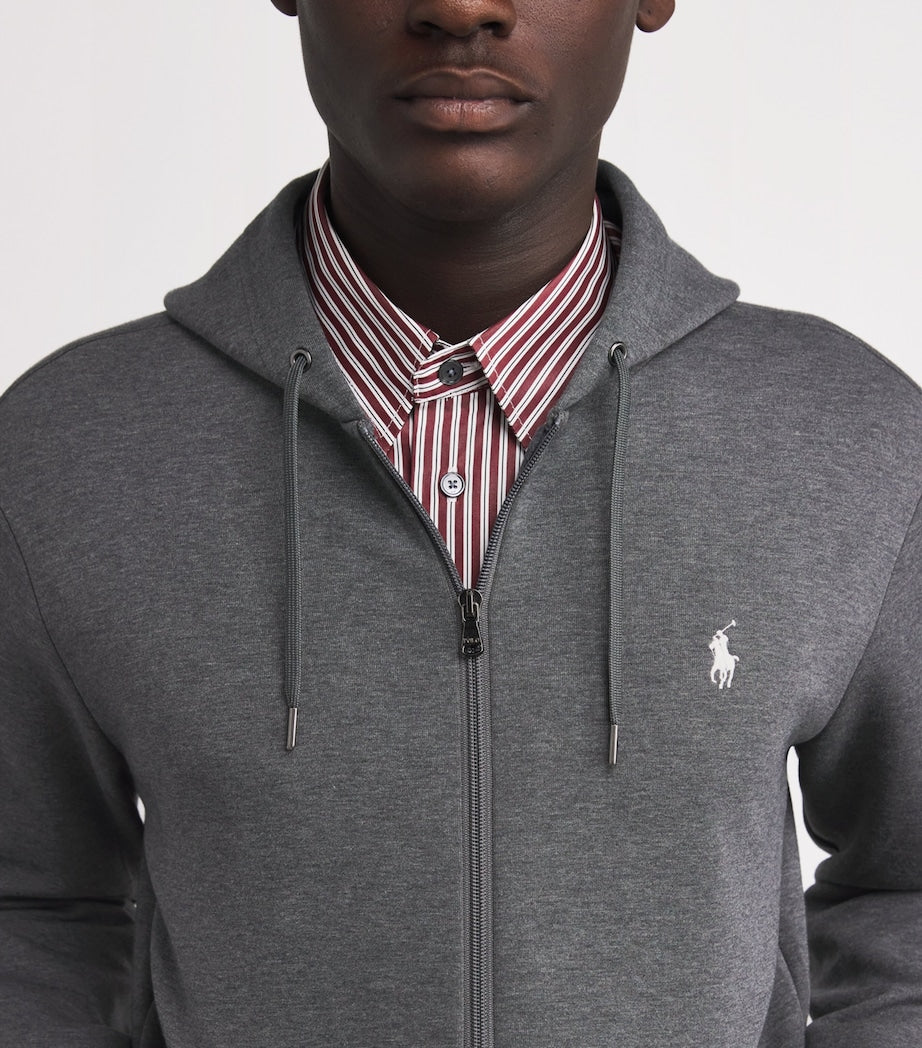 Polo Ralph Lauren Grey Cotton-Blend Zip-Up Hoodie
