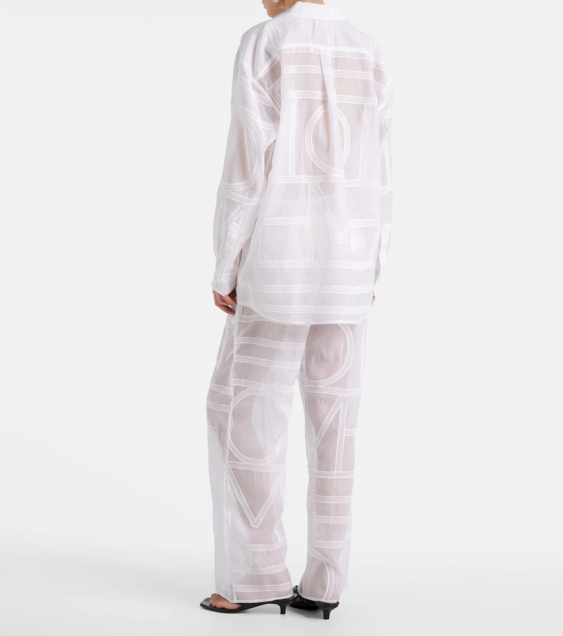 Toteme - Embroidered cotton and silk voile shirt
