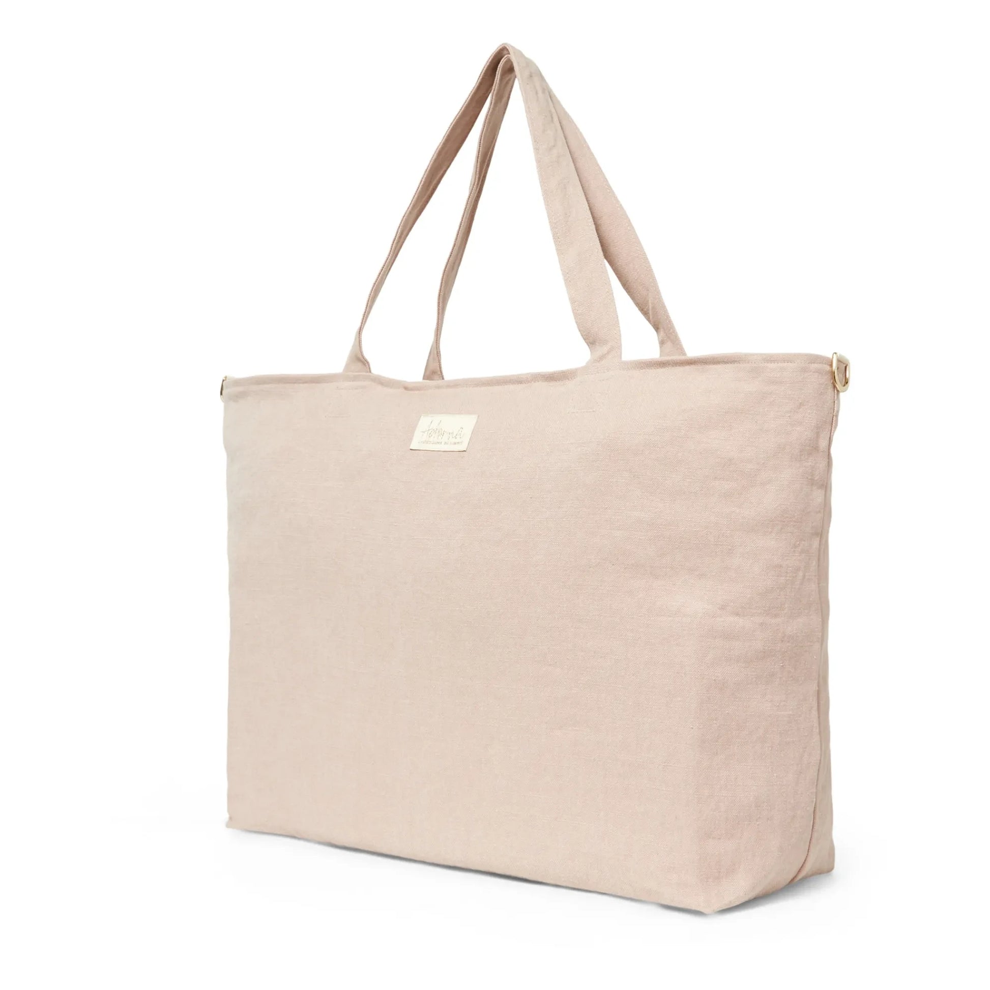 Adorna - Caroline Linen Weekend Bag | Powder pink