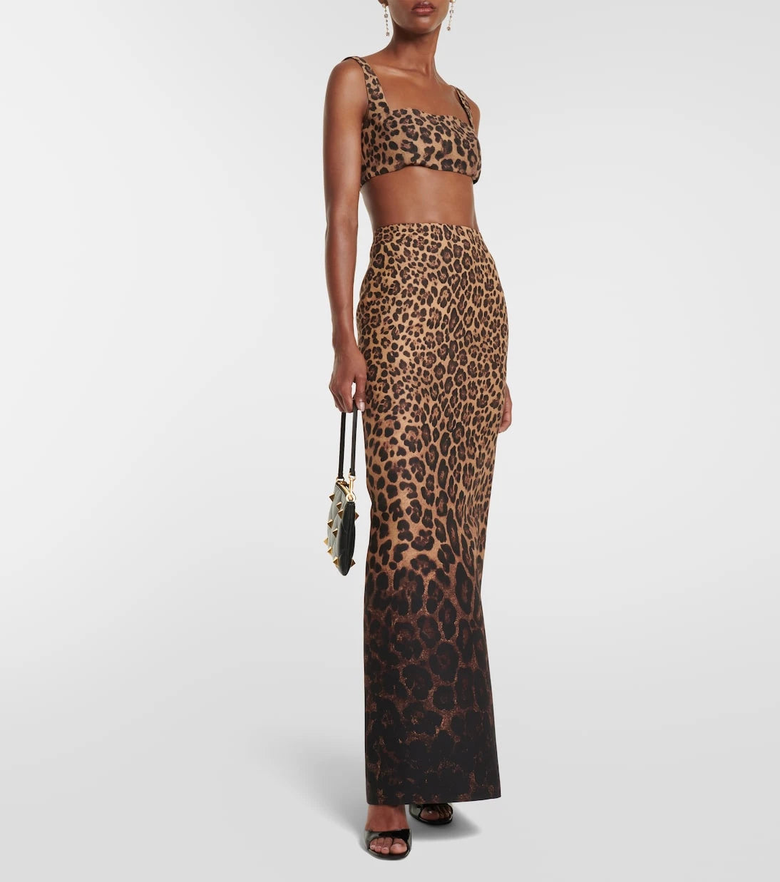 Valentino - Crêpe Couture leopard-print crop top