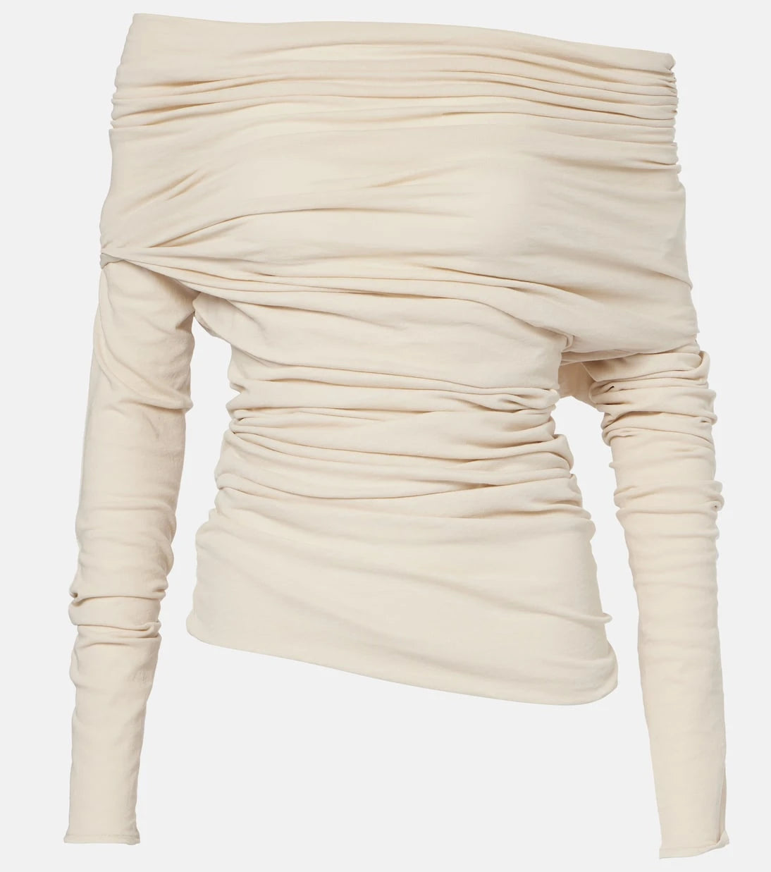 Entire Studios - Bound off-shoulder cotton-blend top