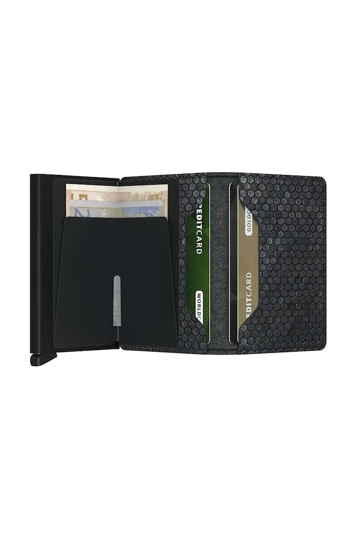 Кожен портфейл Secrid Slimwallet Hexagon Black