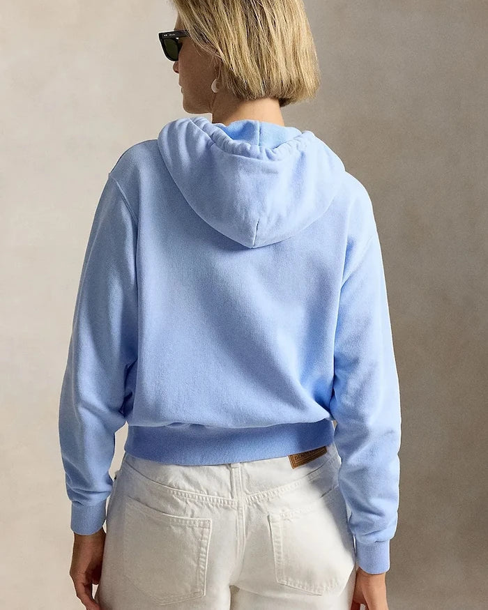 Polo Ralph Lauren kadın pamuklu fermuarlı kapüşonlu sweatshirt ISLAND FLC-KNT-SWEATSHIRT