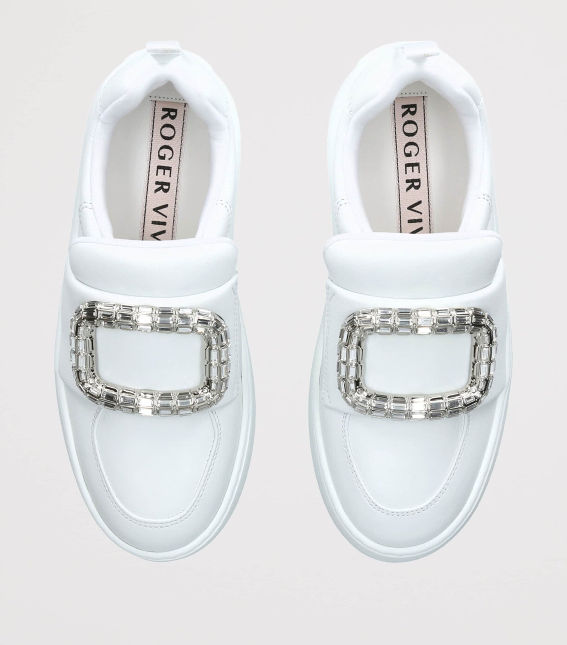 Roger Vivier White Leather Viv’ Up Sneakers
