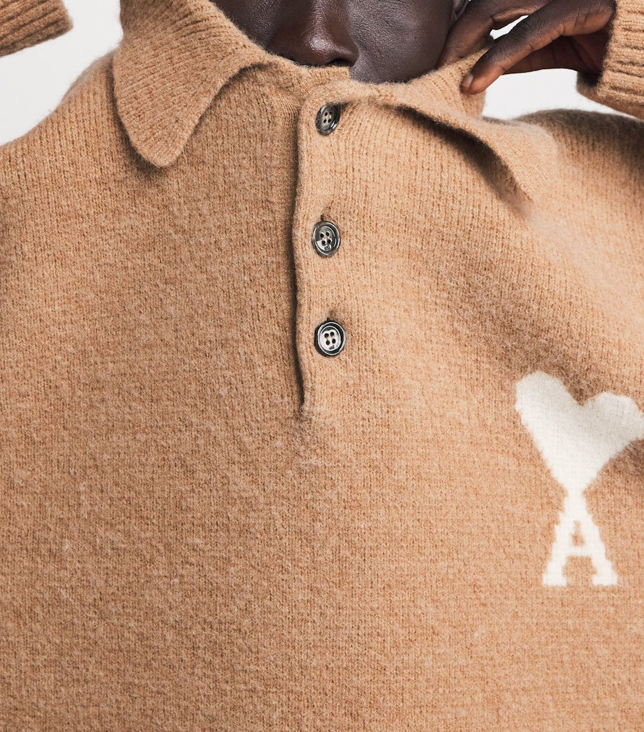 Alpaca-Blend Ami de Coeur Polo Sweater