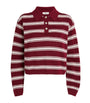 Sandro Paris Red Wool-Blend Polo Sweater
