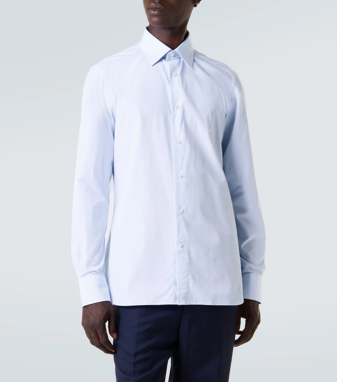 Zegna - قميص قطني مخطط