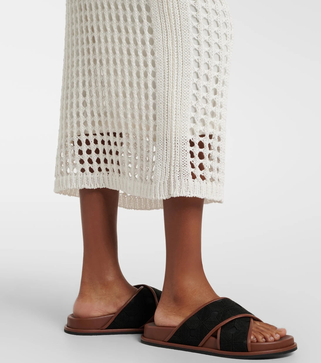 Max Mara - Geode open-knit cotton midi skirt