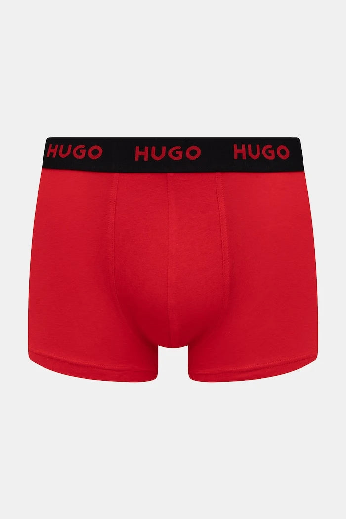 HUGO erkek pamuk elastan boxer şort TRIPLET DESIGN 3'lü set