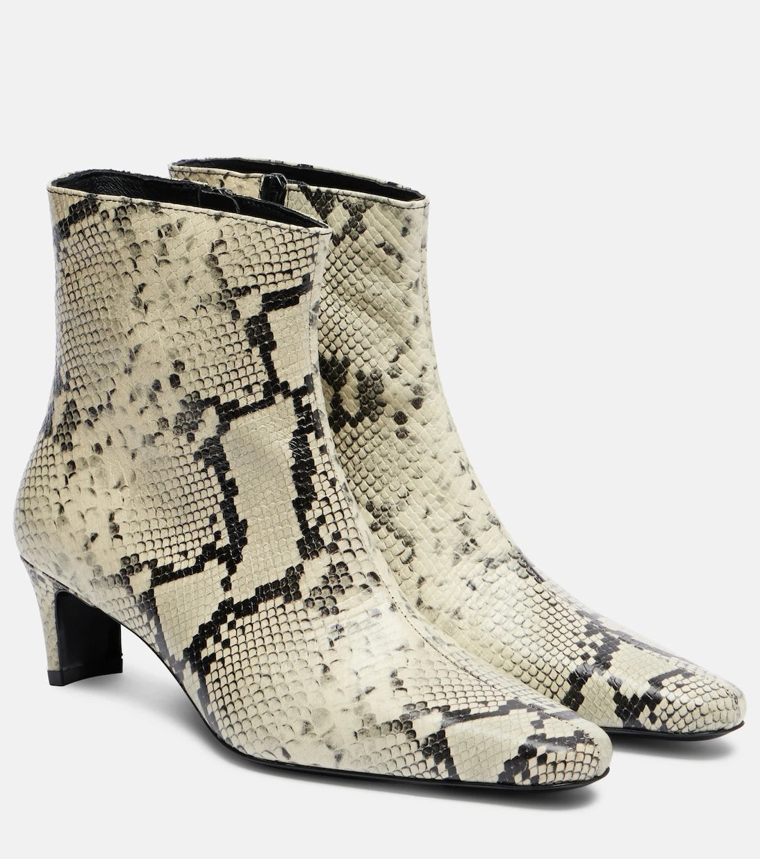 Staud - Wally snake-effect leather ankle boots