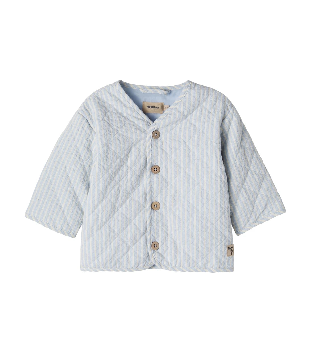 Wheat - Baby Saxo striped quilted cotton jacket