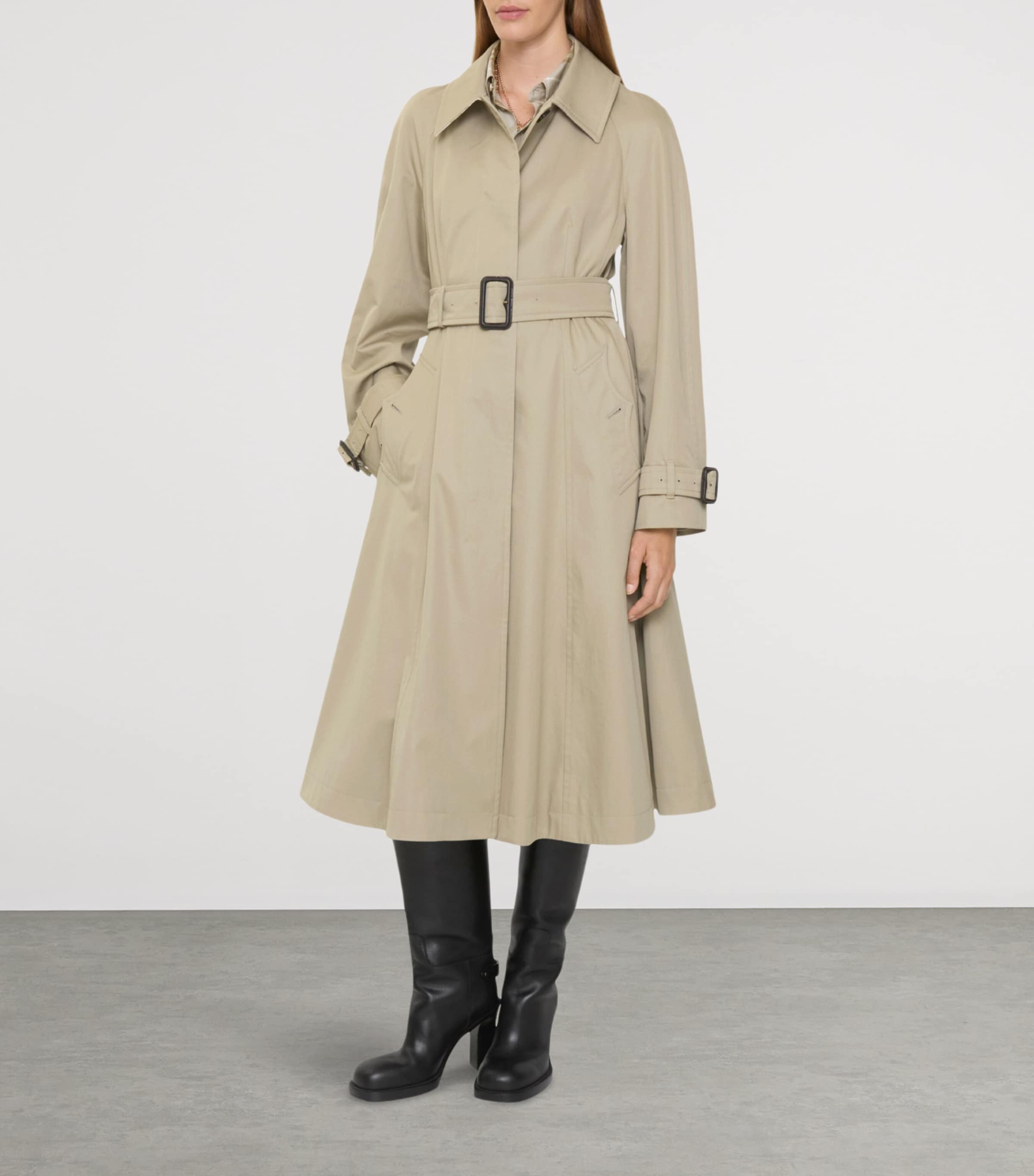 Beige Gabardine Ellingham Long Car Coat