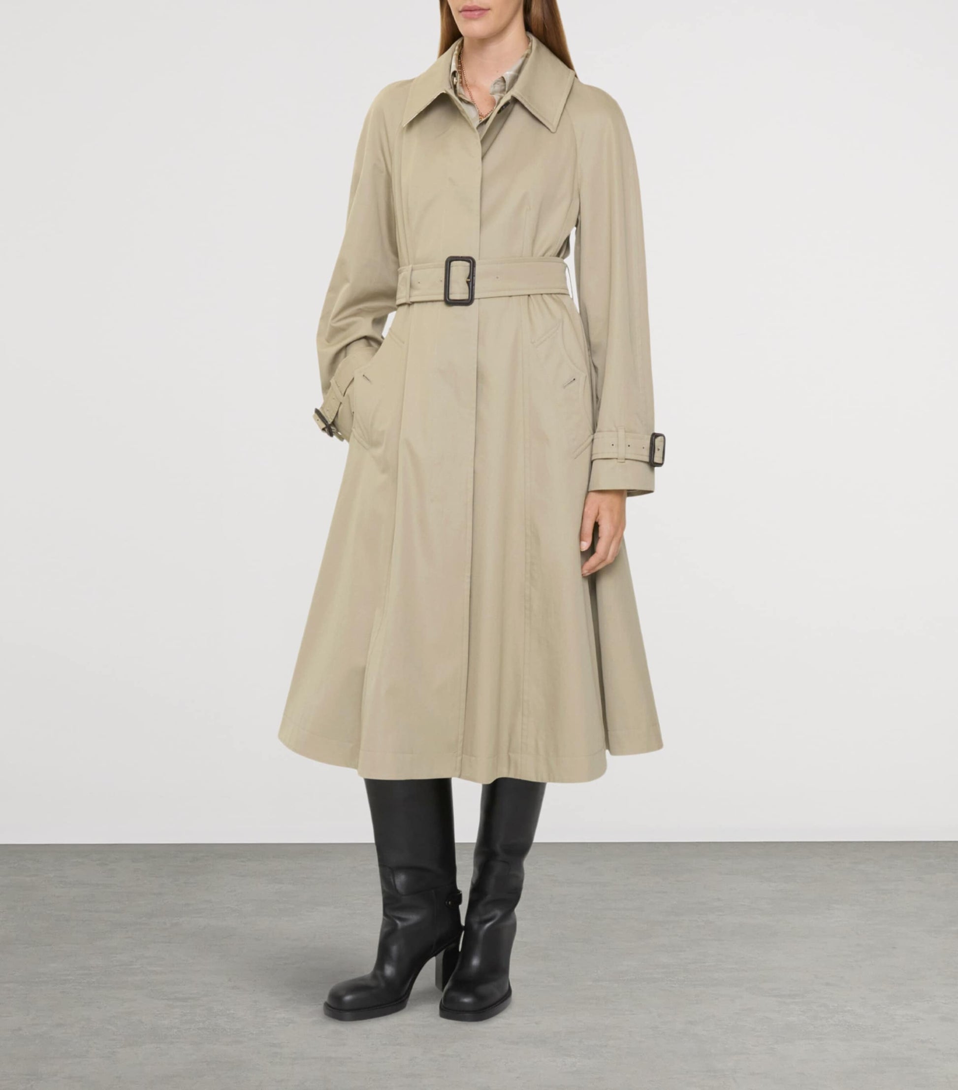 Beige Gabardine Ellingham Long Car Coat