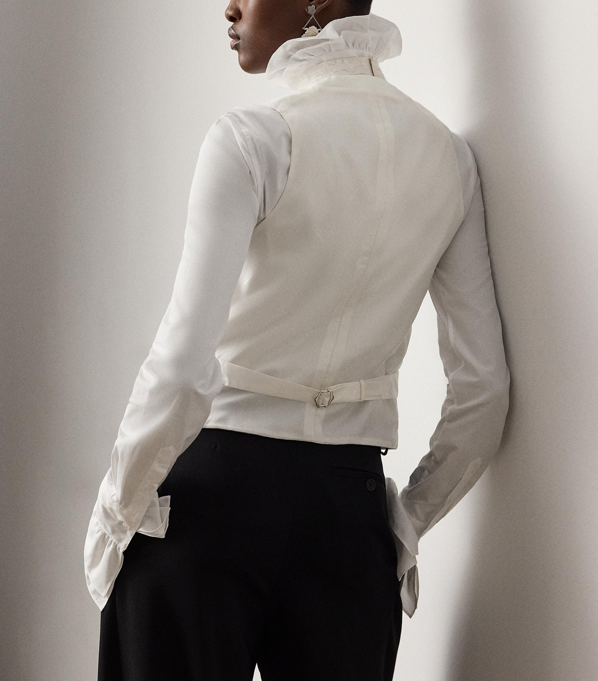 Ralph Lauren Collection White Cotton Piqué Zeke Waistcoat