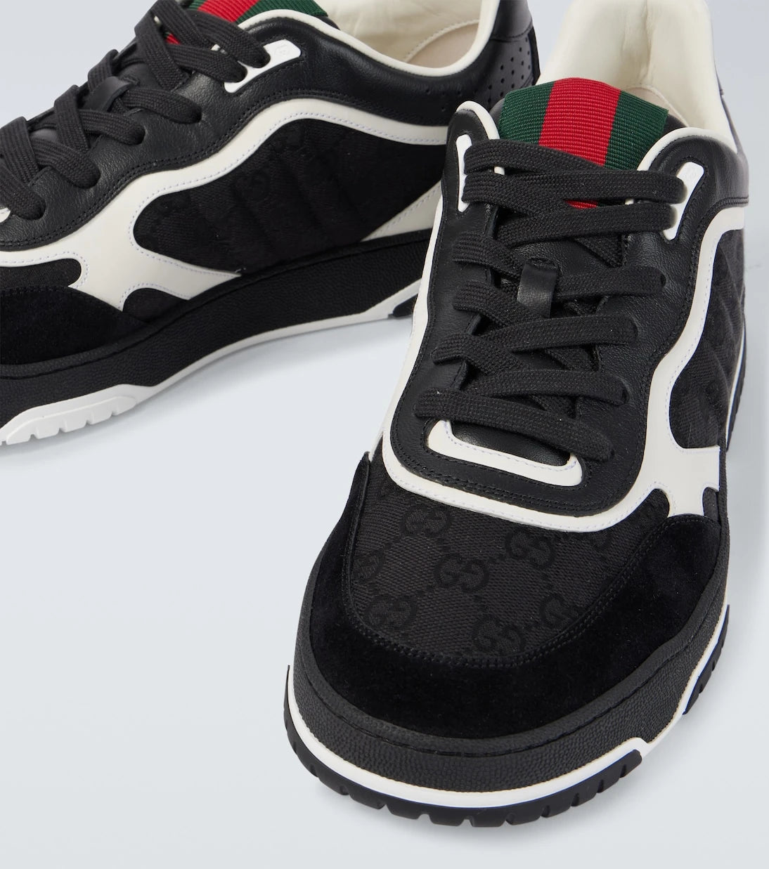 Gucci - Re-Web GG Canvas leather-trimmed sneakers