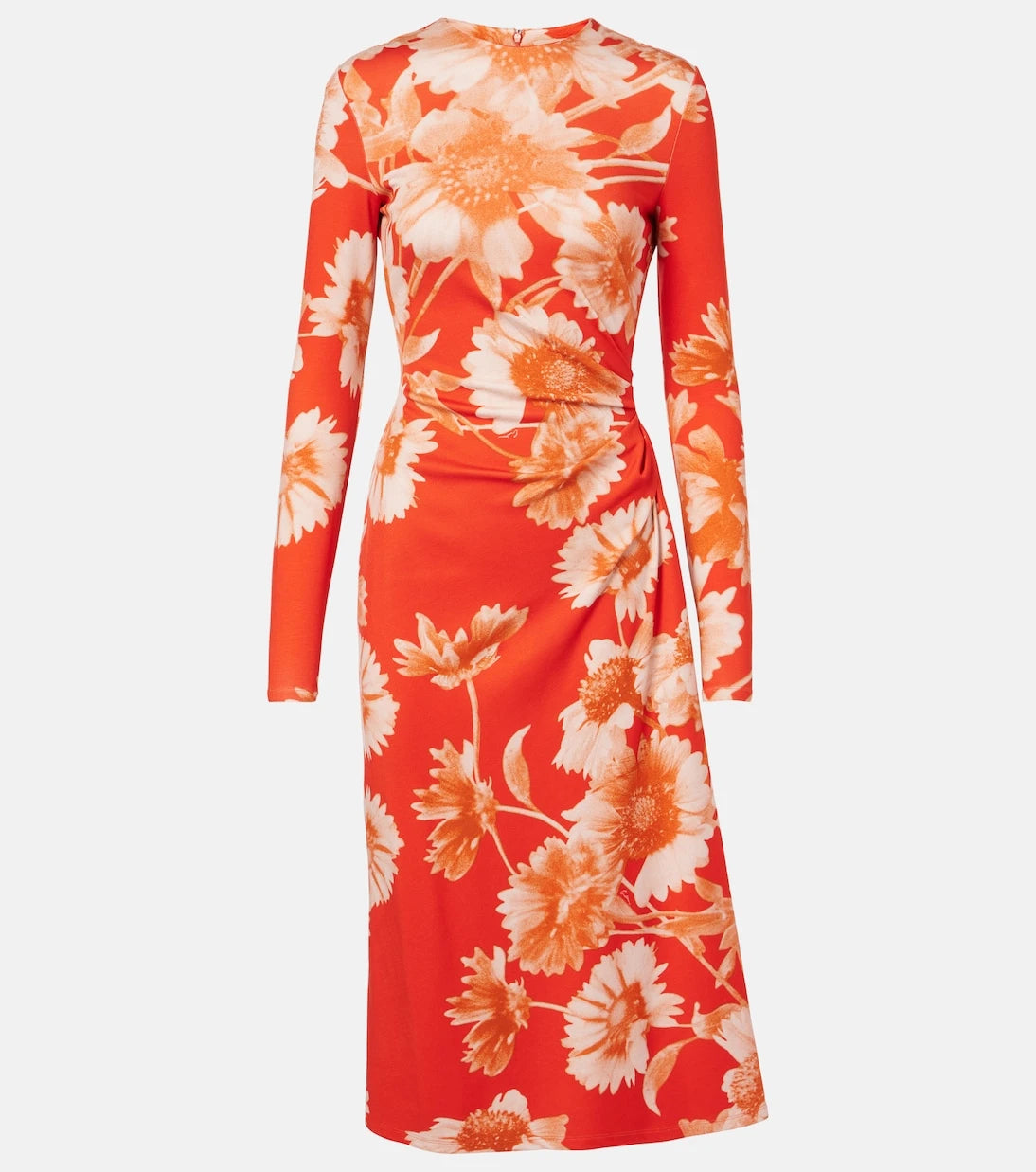 Erdem - Floral draped ponte jersey midi dress
