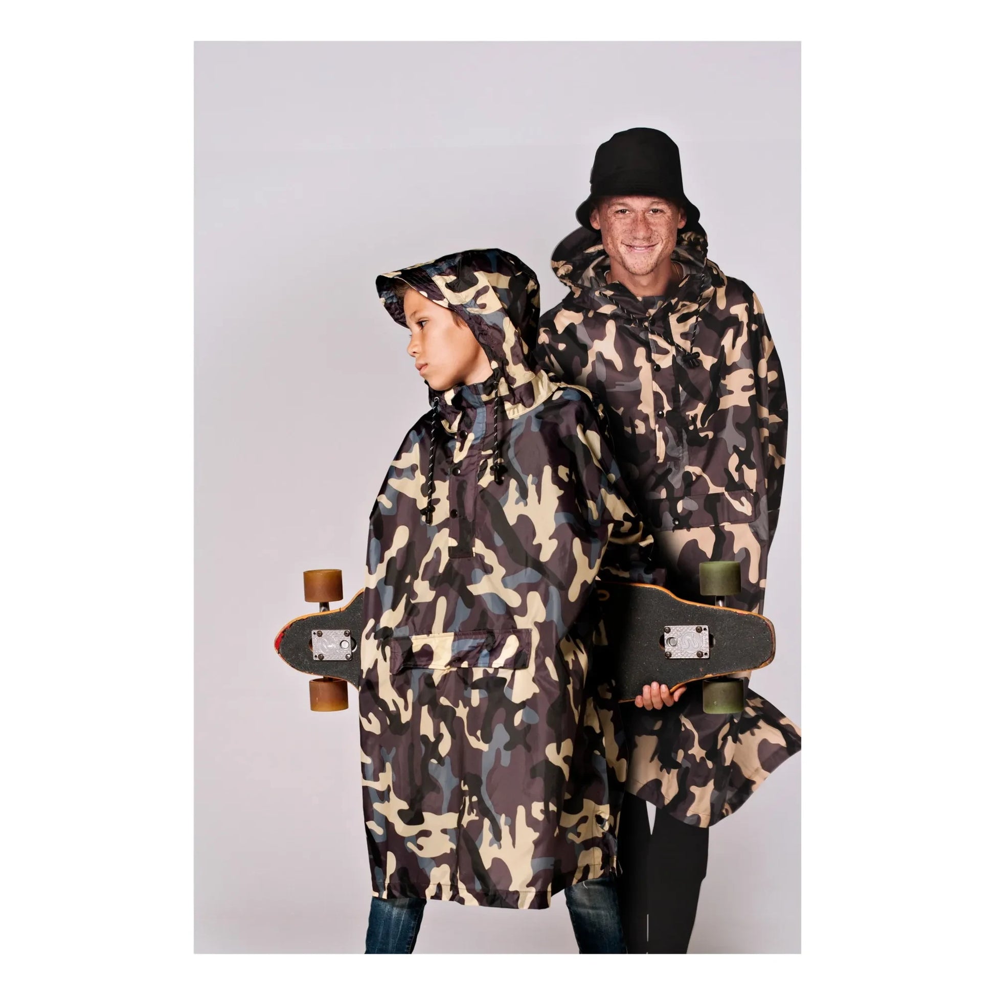 Rainkiss - Jungle Camo Rain Cape - Kids Collection | Brown