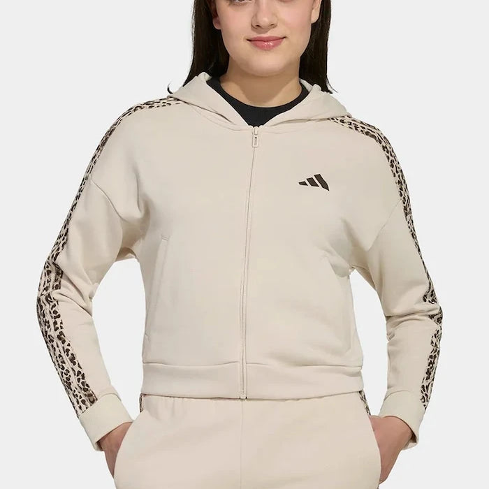adidas суичър с цип и качулка за деца с памук