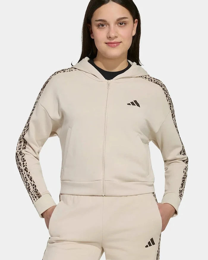 adidas çocuklar için pamuklu fermuarlı kapüşonlu sweatshirt