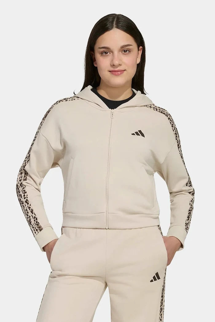 adidas çocuklar için pamuklu fermuarlı kapüşonlu sweatshirt
