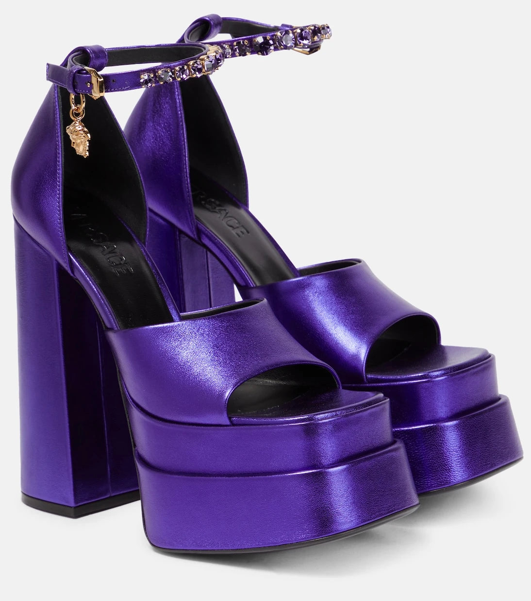 Versace - Medusa Aevitas leather platform sandals