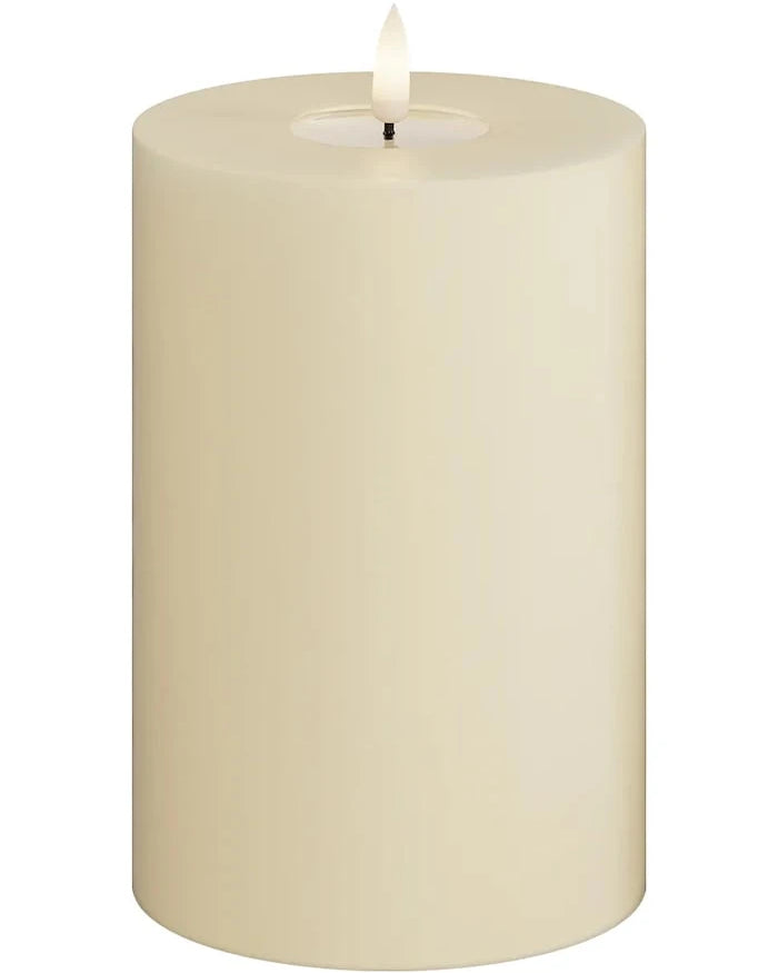 Led свещ Deluxe Homeart Cream Bloklys 10 x 15 cm