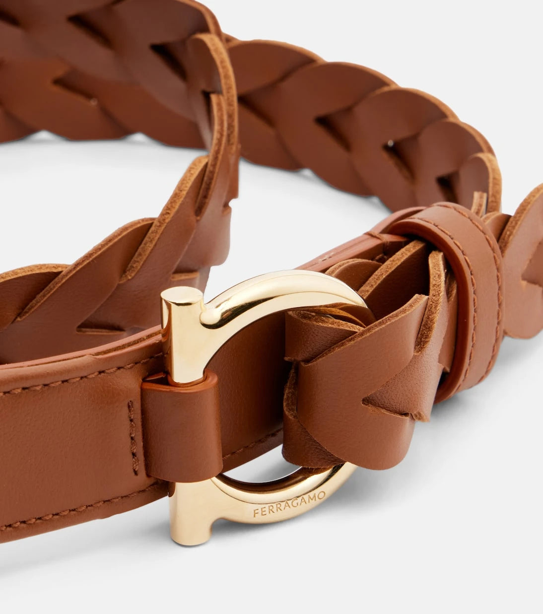 Ferragamo - Gancini braided leather belt