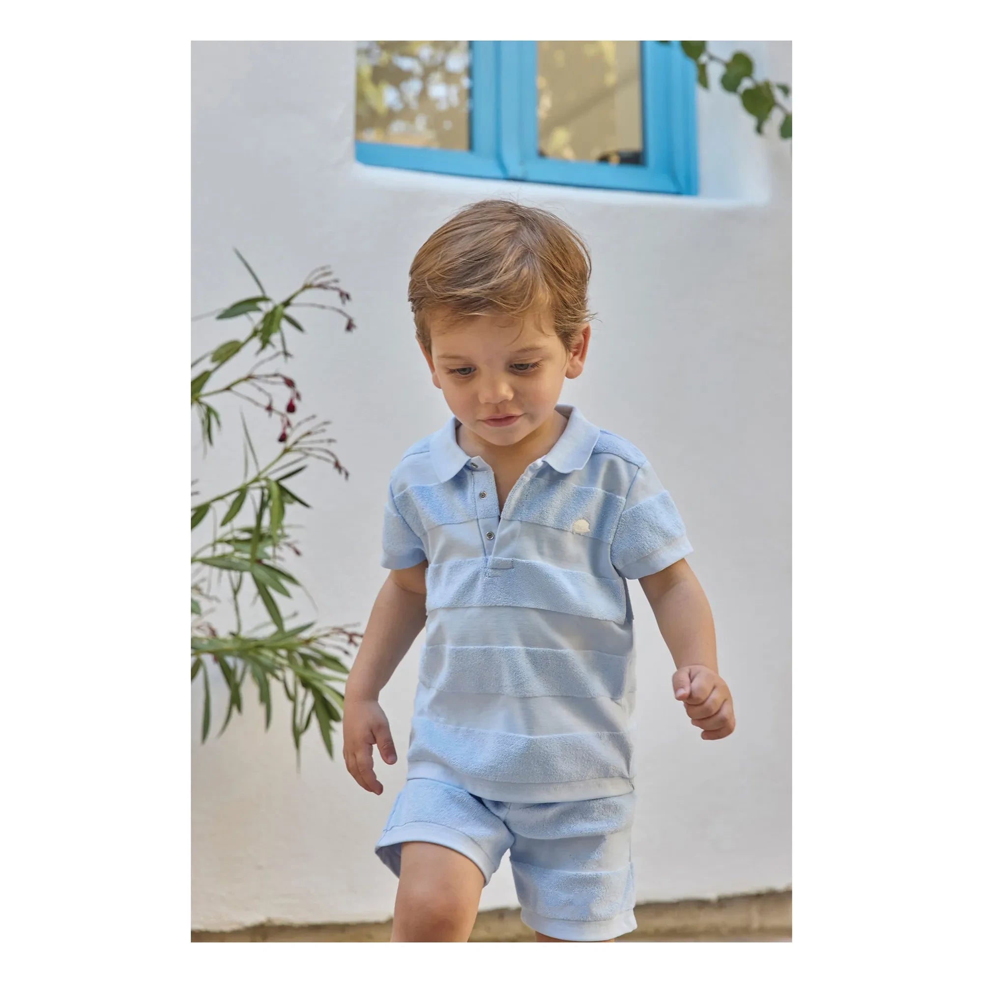 Tartine et Chocolat - Polo Shorts and Towelling Set | Light blue