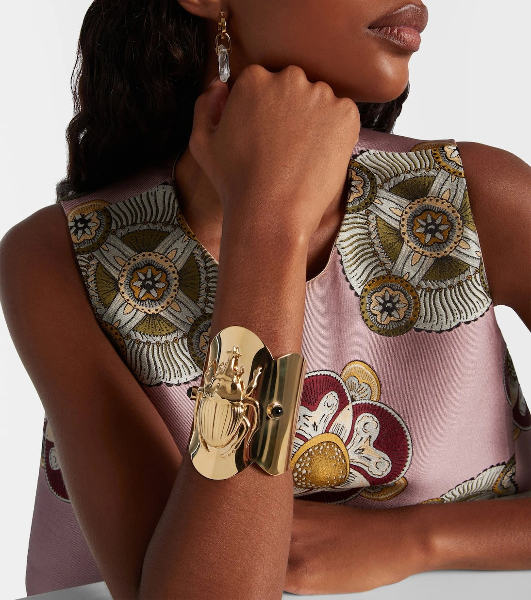 La DoubleJ - Scarab gold-plated cuff bracelet