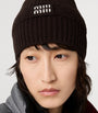 Miu Miu Brown Wool-Cashmere-Blend Logo Beanie