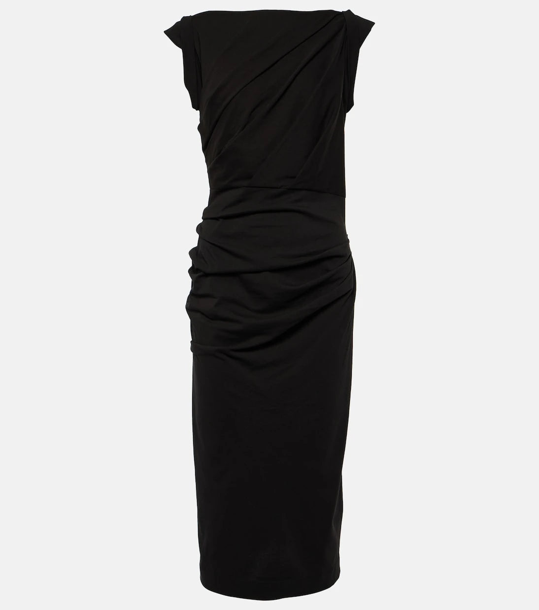 Dries Van Noten - Draped cotton jersey midi dress
