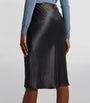 Silk Satin Isaak Midi Skirt BLACK