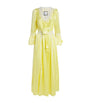TORLOWEI Yellow Silk Lace-Trim Long Robe